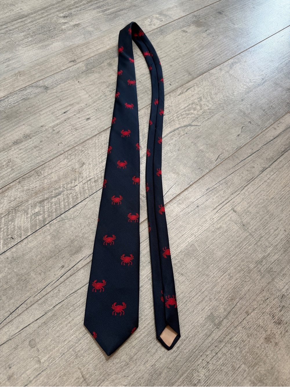 Tidewater Specialties Vintage Preppy Crab Nautical Navy Tie